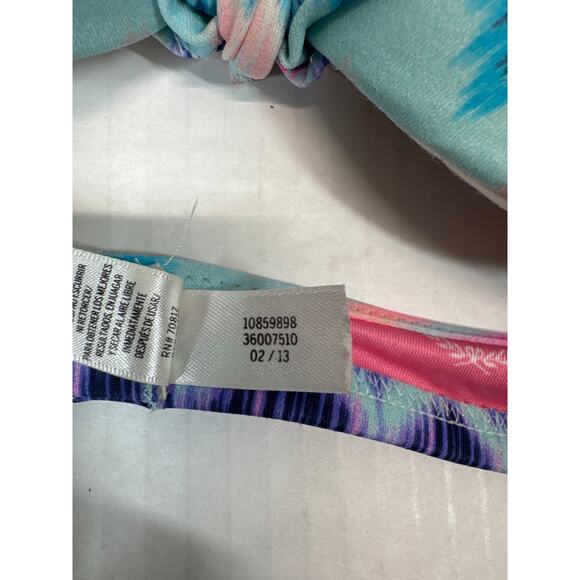 Pink Victoria's Secret Chevron Zig Zag Pastel Padded Bikini Top Size Small - Picture 3 of 4